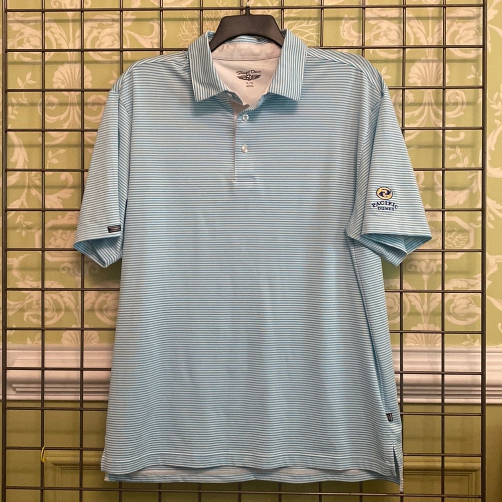 Straight Down striped polo shirt
